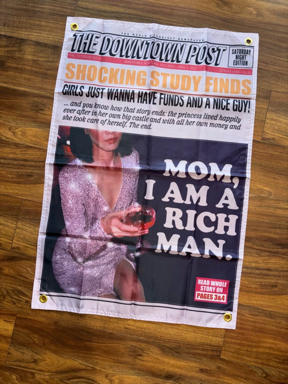 The Downtown Post 'Mom, I Am A Rich Man' Wall Art Tapestry